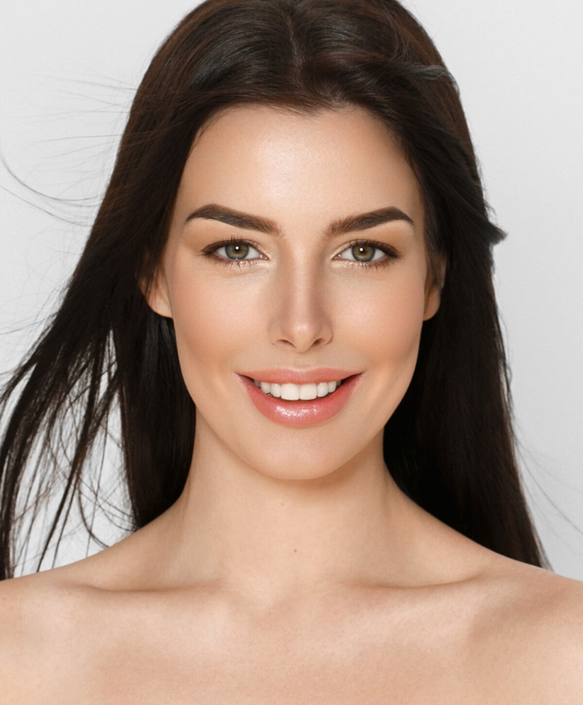 neck lift patient model smiling with black hair