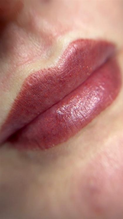 Lip Blushing Permanent Makeup Before & After Patient #7133